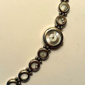 Allude Women’s Silver Color Circular Floating Gemstone Watch